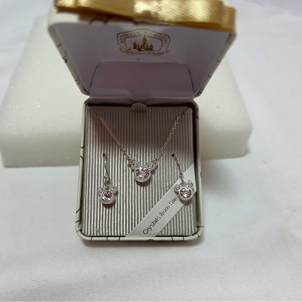 Disney Swarovski Earring and Necklace Set
